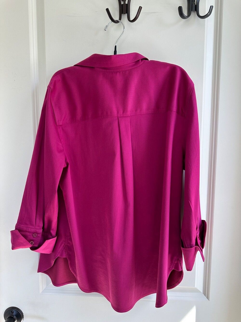 Chico's No-Iron Stretch Button-Down Fuchsia Shirt Chico’s 2 (Large / US 12) - Picture 2 of 8